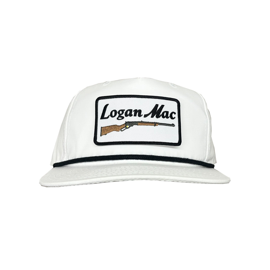 white flatbill patch hat